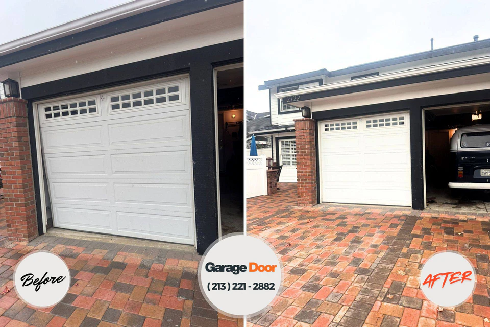 Before and after: garage door repair Barnwell, SC